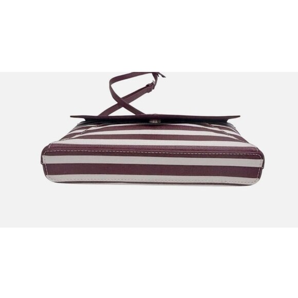Kate Spade STORYBOOK Fairmount square burgundy/white/stripe crossbody EUC - Picture 6 of 10